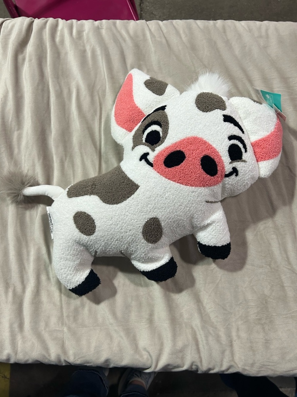 Disney Plush Pua Decorative Pillow - White, Pink & Brown